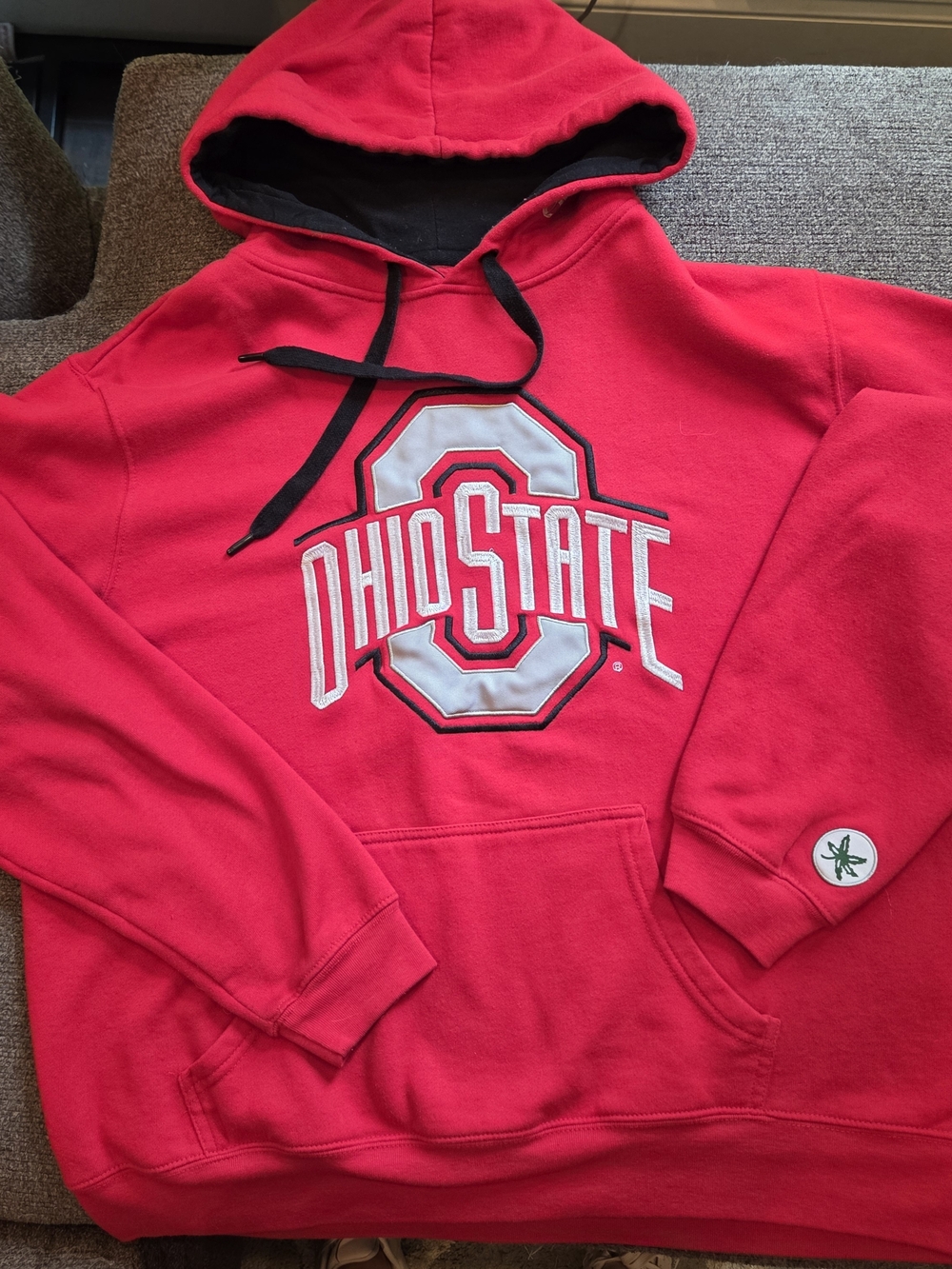 Ohio State Red Pullover Hoodie with Black Hood Lining